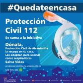 Proteccin Civil de Alcantarilla participa en una una iniciativa para recoger mscaras de snorkel y llevarlas a los centros sanitarios
