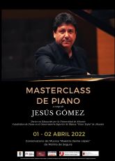 El Conservatorio Profesional de Msica Maestro Jaime Lpez de Molina de Segura organiza una master class de piano los das 1 y 2 de abril