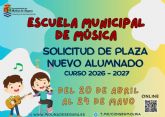 El plazo de presentación de solicitudes para acceder a la Escuela Municipal de Música de Molina de Segura comienza el lunes 20 de abril