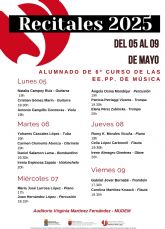 El Conservatorio de Msica Maestro Jaime Lpez de Molina de Segura organiza 17 recitales de alumnado de sexto curso de Enseñanzas Profesionales del 5 al 9 de mayo