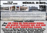 Esta tarde tendrá lugar en Murcia una importante manifestación en defensa de una red de trenes de cercanías digna
