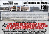 Esta tarde tendr lugar en Murcia una importante manifestacin en defensa de una red de trenes de cercanas digna