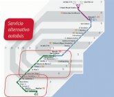 Se establecen, a partir de maana, horarios alternativos de autobs al cierre de la lnea ferroviaria Murcia-Lorca-guilas por las obras de ADIF