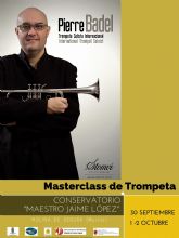 El Conservatorio Profesional de Música Maestro Jaime López de Molina de Segura organiza una master class de trompeta los días 30 de septiembre y 1 y 2 de octubre