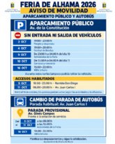 Cambios en el acceso al aparcamiento p�blico y en la parada de autob�s durante las fiestas patronales de Alhama