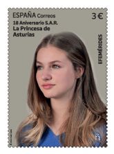 Correos emite un sello conmemorativo con motivo del 18 aniversario de S.A.R la Princesa de Asturias