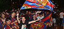 Celebracin del triunfo del Bara en la Liga de Campeones